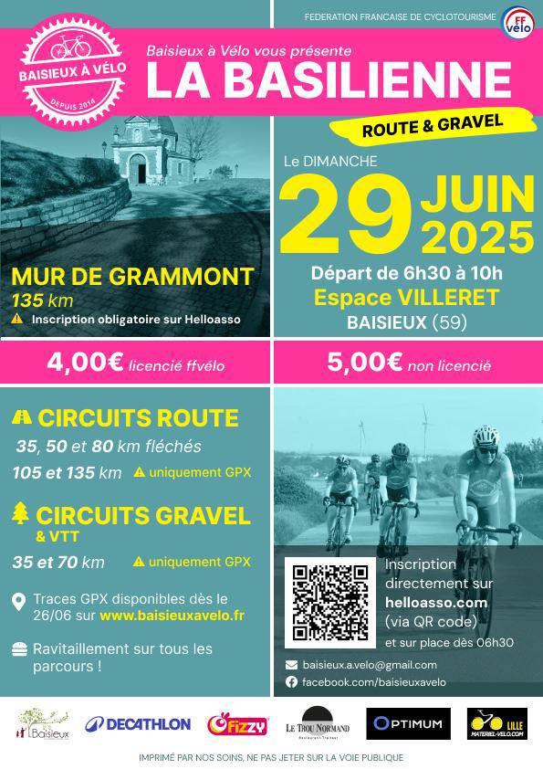 Baisieux à vélo brevet 2025