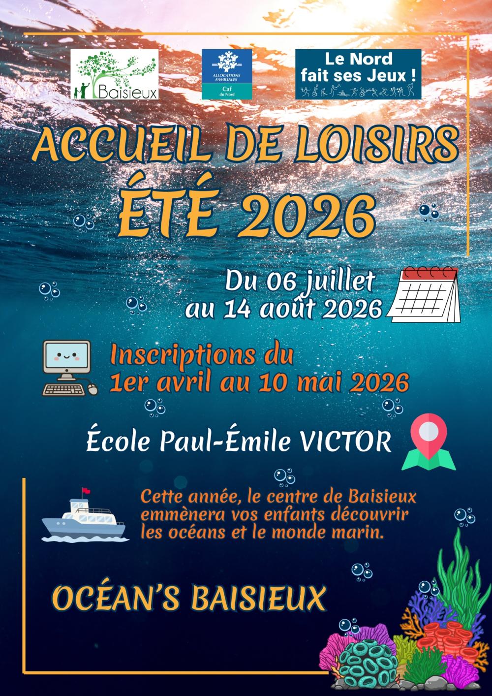 Accueil de loisirs enfants été 2026