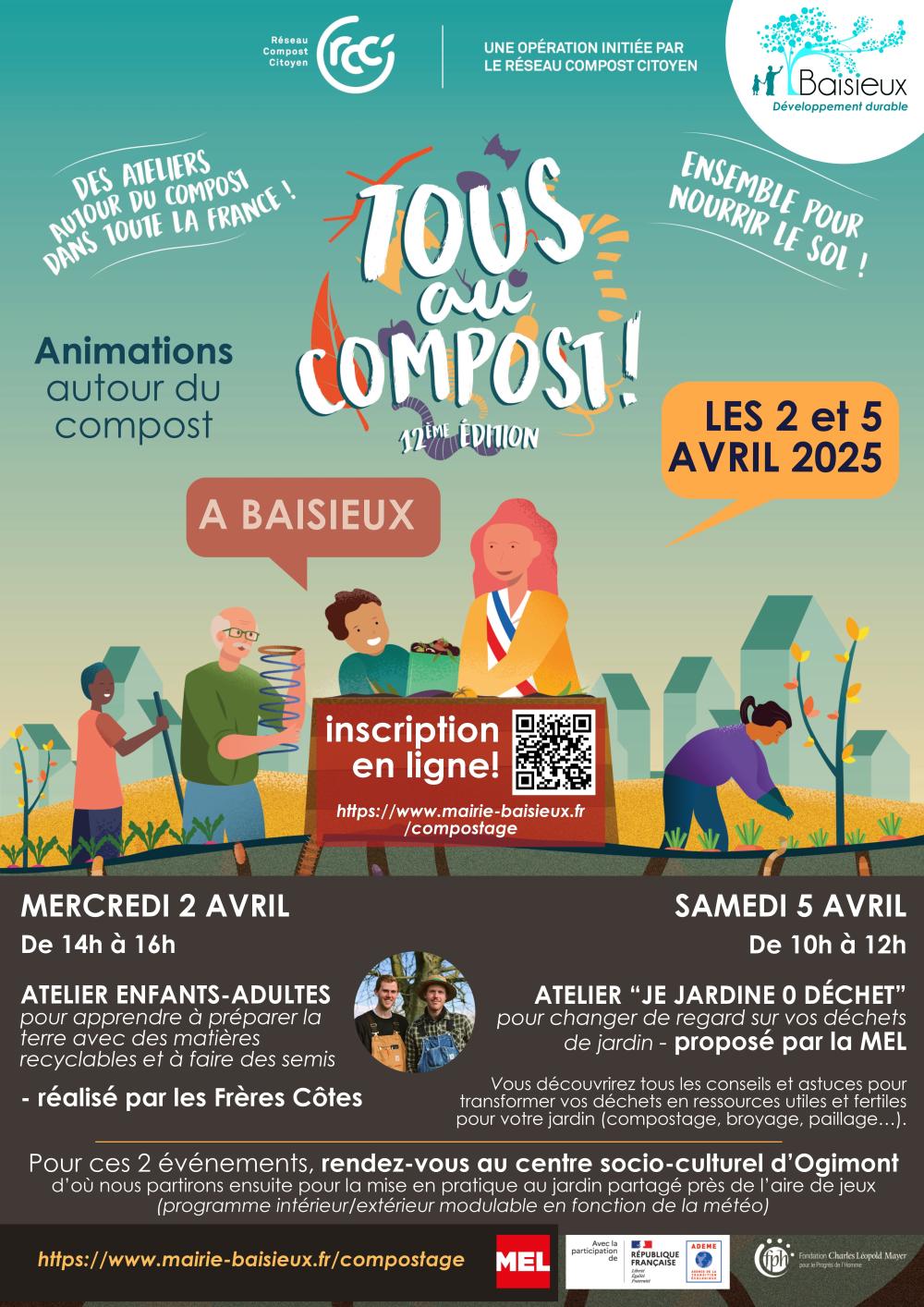Tous au compost 2025 affiche avec QR Code
