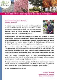 Bilan des actions 2024 et projets 2025